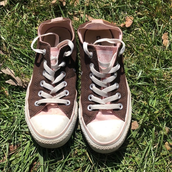 brown pink converse